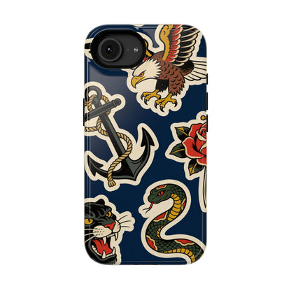 Vintage Tattoo Anchor & Eagle Impact-Resistant Phone Case