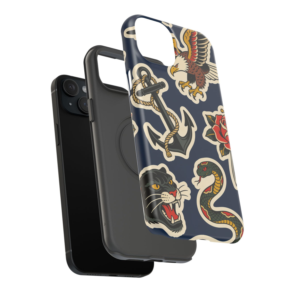 Vintage Tattoo Anchor & Eagle Impact-Resistant Phone Case