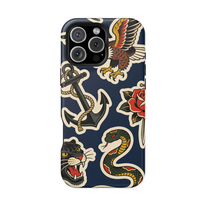 Vintage Tattoo Anchor & Eagle Impact-Resistant Phone Case