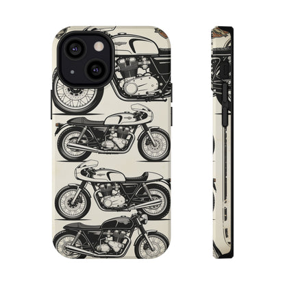 Retro Motorcycle Impact Phone Case — Vintage Cafe Racer Design