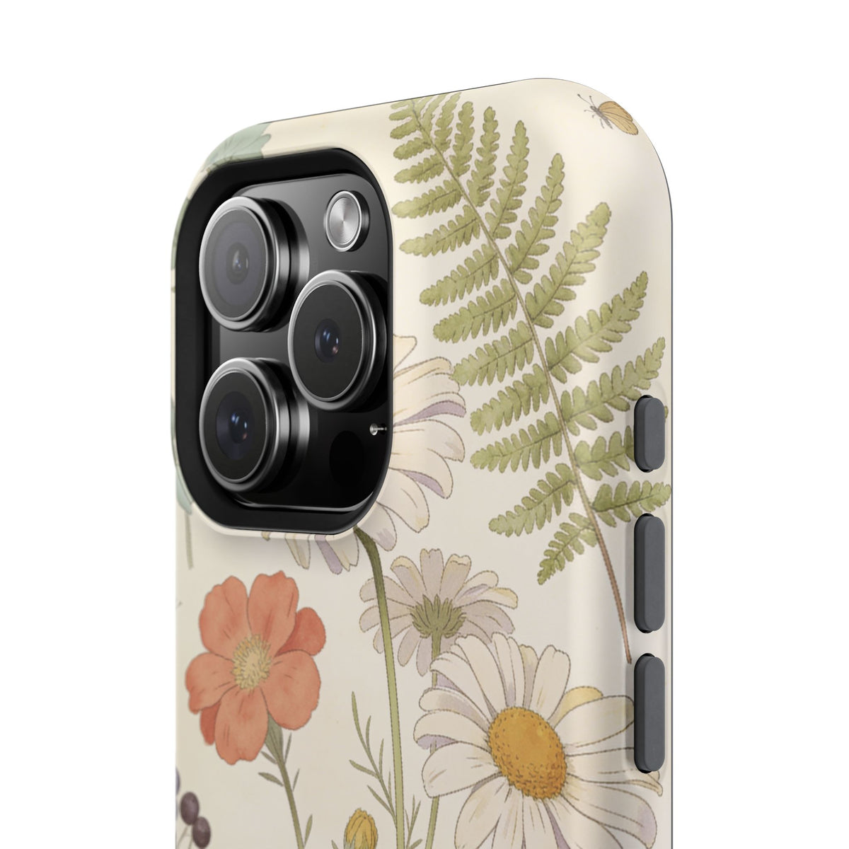 Floral Wildflower Impact-Resistant Phone Case — Daisy & Fern Protective Cover