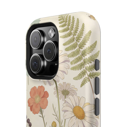 Floral Wildflower Impact-Resistant Phone Case — Daisy & Fern Protective Cover