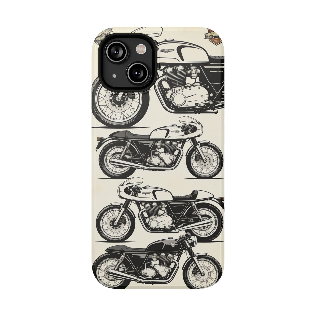 Retro Motorcycle Impact Phone Case — Vintage Cafe Racer Design
