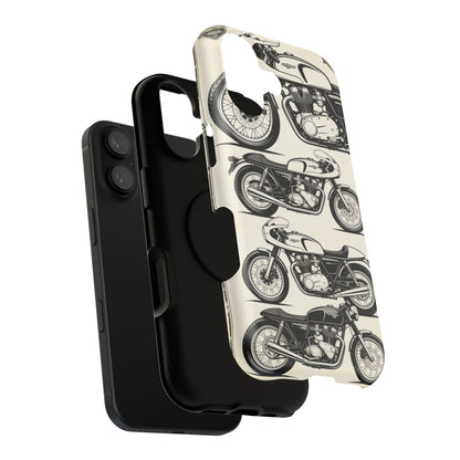Retro Motorcycle Impact Phone Case — Vintage Cafe Racer Design