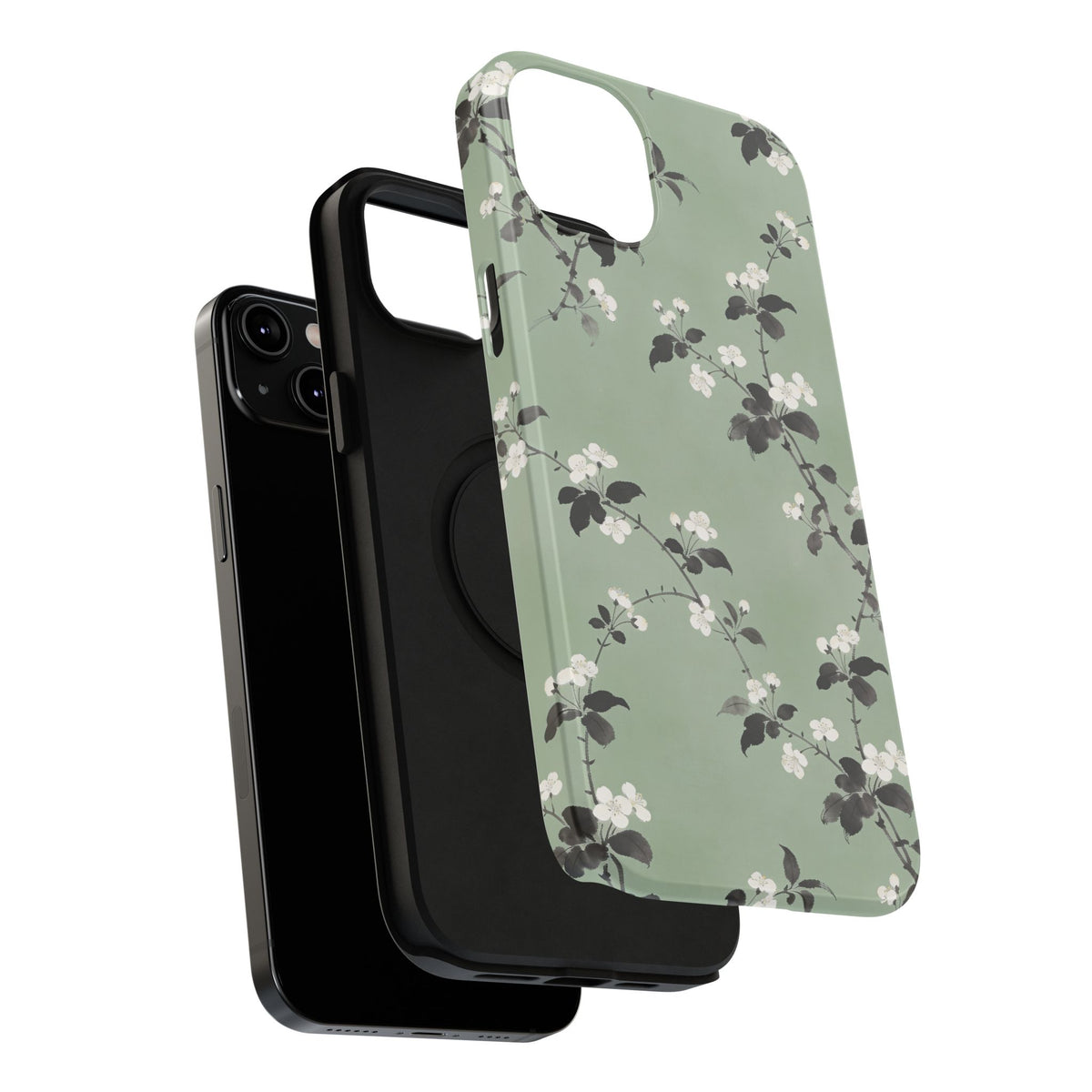 Floral Branch Impact-Resistant Phone Case — Green Botanical Protection