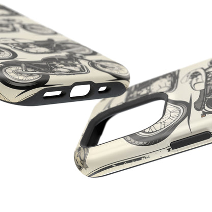 Retro Motorcycle Impact Phone Case — Vintage Cafe Racer Design