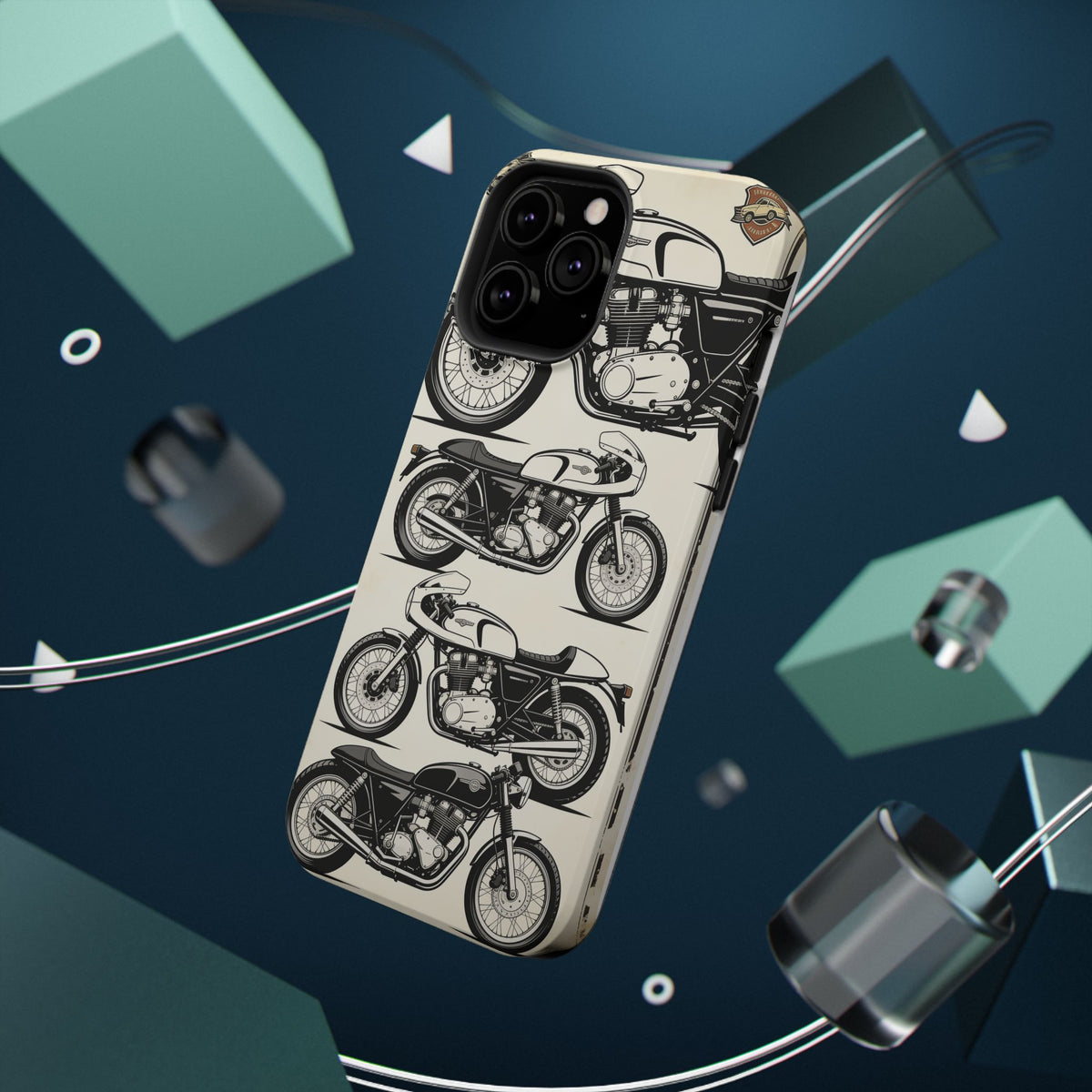 Retro Motorcycle Impact Phone Case — Vintage Cafe Racer Design