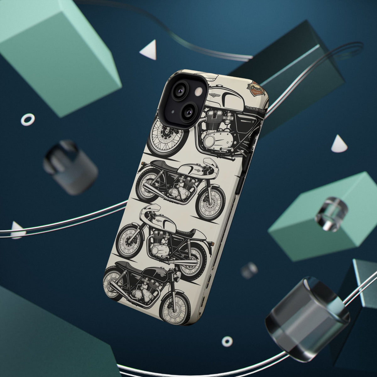 Retro Motorcycle Impact Phone Case — Vintage Cafe Racer Design