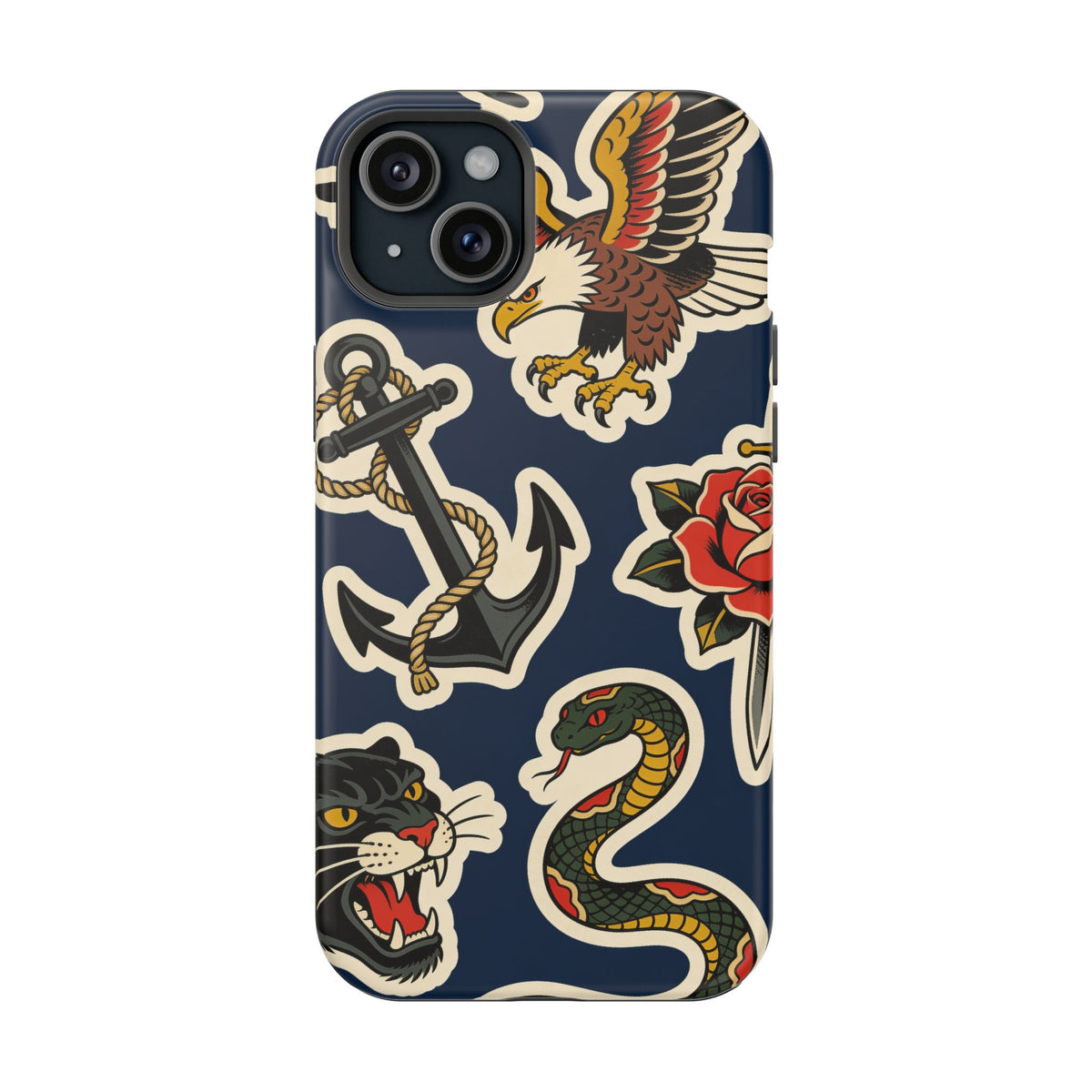Vintage Tattoo Anchor & Eagle Impact-Resistant Phone Case