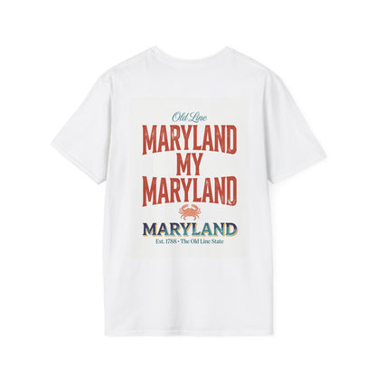 The Old Line State Maryland T-Shirt | Crab, Flag, Lighthouse, Sailboat