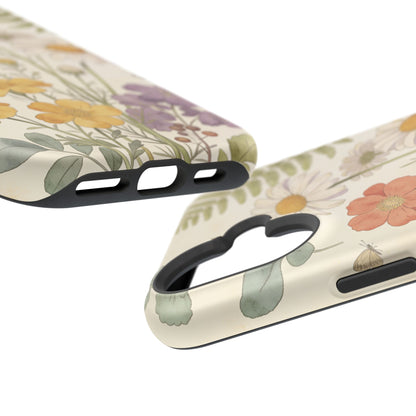 Floral Wildflower Impact-Resistant Phone Case — Daisy & Fern Protective Cover