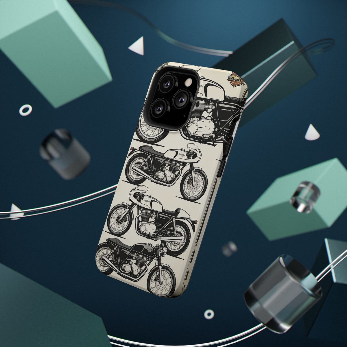 Retro Motorcycle Impact Phone Case — Vintage Cafe Racer Design