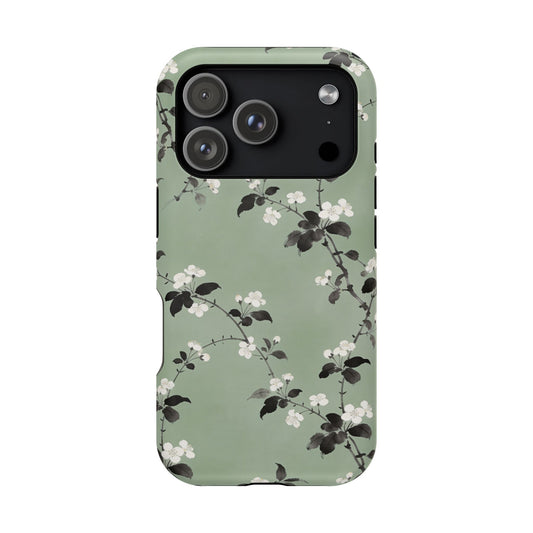 Floral Branch Impact-Resistant Phone Case — Green Botanical Protection