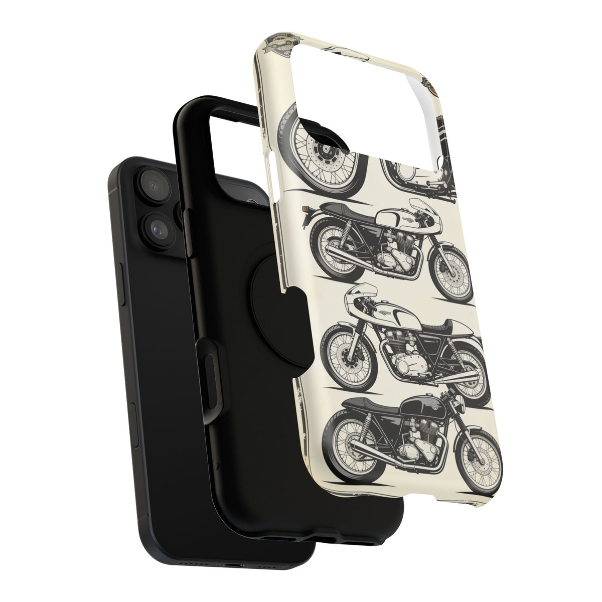 Retro Motorcycle Impact Phone Case — Vintage Cafe Racer Design