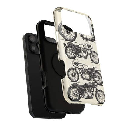 Retro Motorcycle Impact Phone Case — Vintage Cafe Racer Design