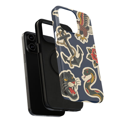Vintage Tattoo Anchor & Eagle Impact-Resistant Phone Case