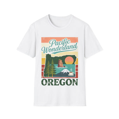 Pacific Wonderland graphic T-Shirt | Oregon vintage sunset design