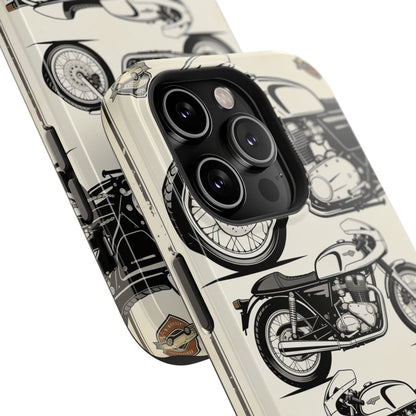 Retro Motorcycle Impact Phone Case — Vintage Cafe Racer Design
