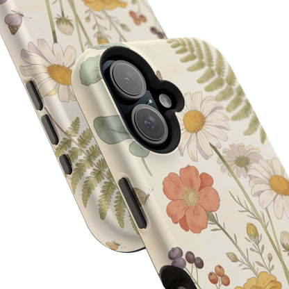Floral Wildflower Impact-Resistant Phone Case — Daisy & Fern Protective Cover