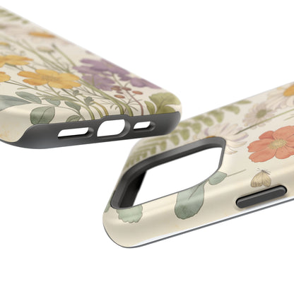 Floral Wildflower Impact-Resistant Phone Case — Daisy & Fern Protective Cover