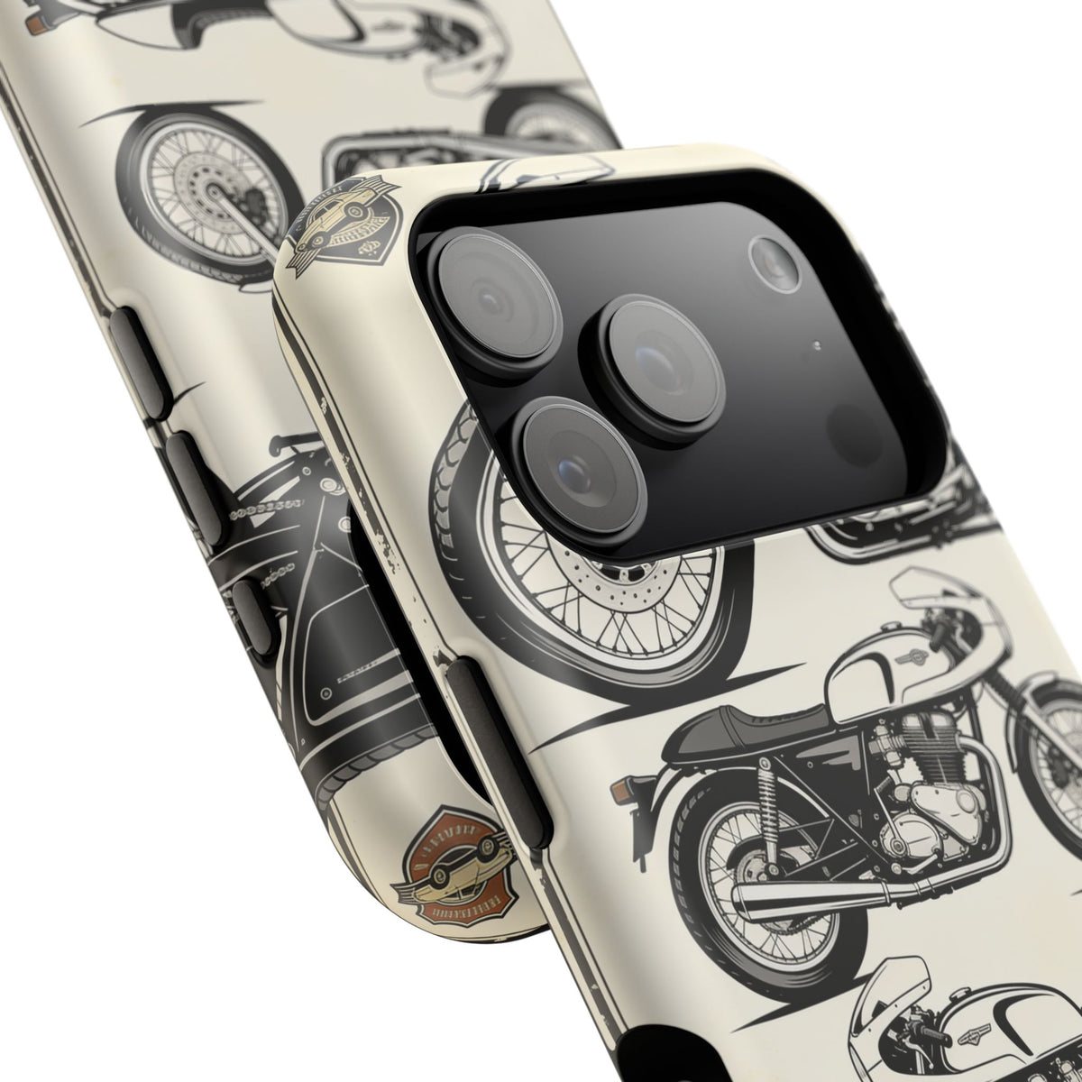Retro Motorcycle Impact Phone Case — Vintage Cafe Racer Design
