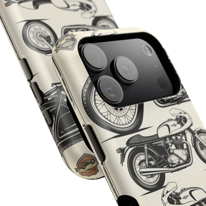 Retro Motorcycle Impact Phone Case — Vintage Cafe Racer Design