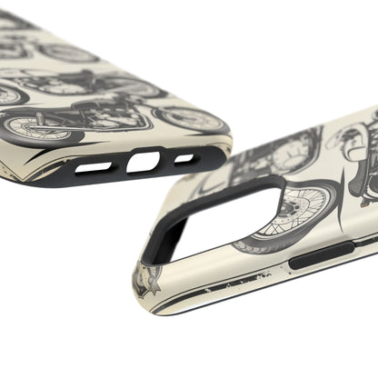 Retro Motorcycle Impact Phone Case — Vintage Cafe Racer Design