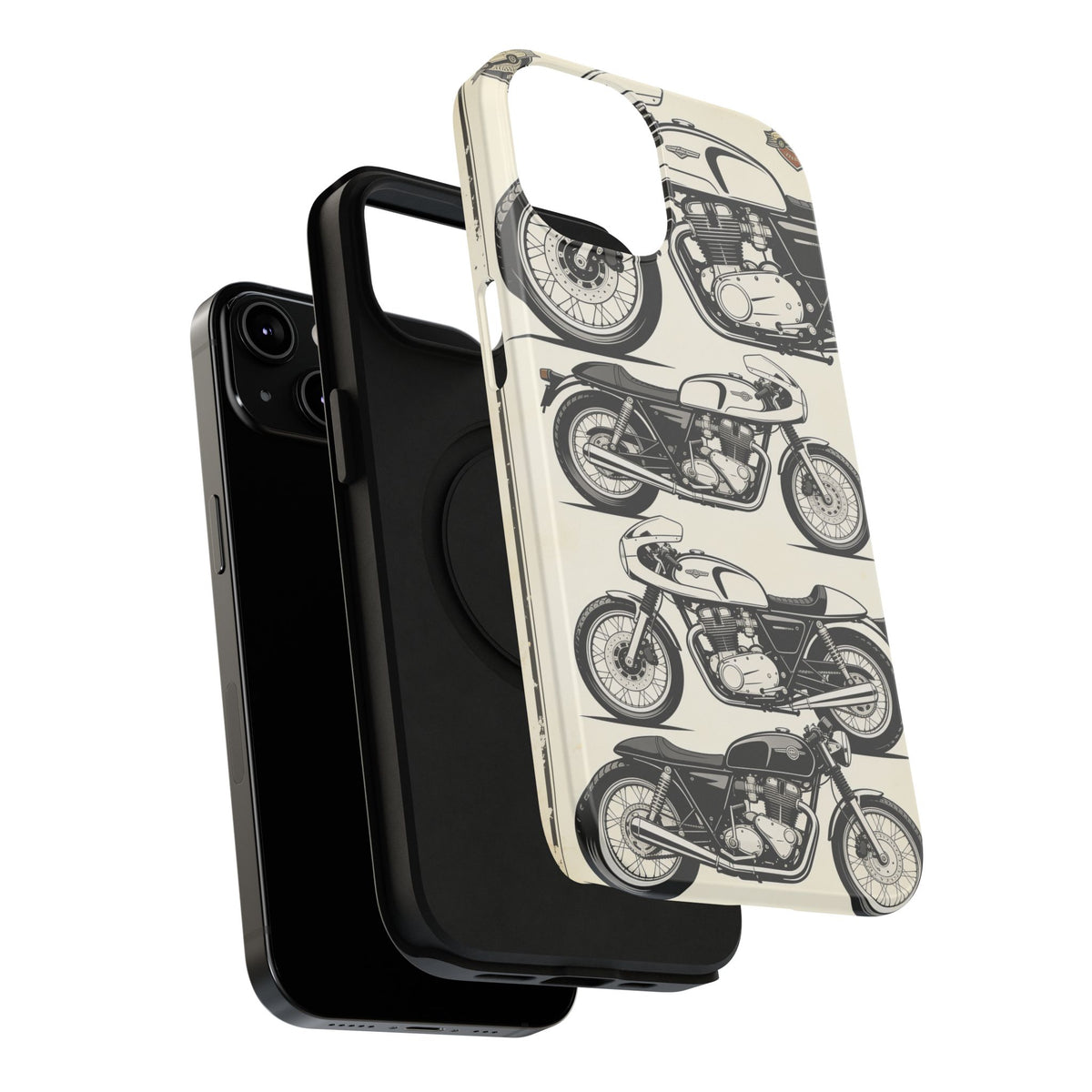 Retro Motorcycle Impact Phone Case — Vintage Cafe Racer Design