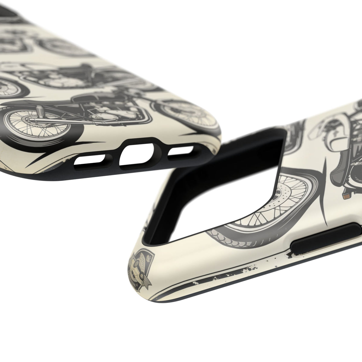 Retro Motorcycle Impact Phone Case — Vintage Cafe Racer Design