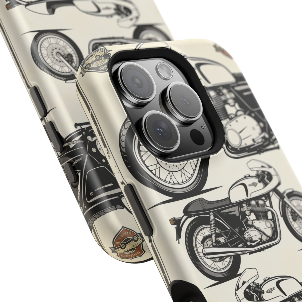 Retro Motorcycle Impact Phone Case — Vintage Cafe Racer Design