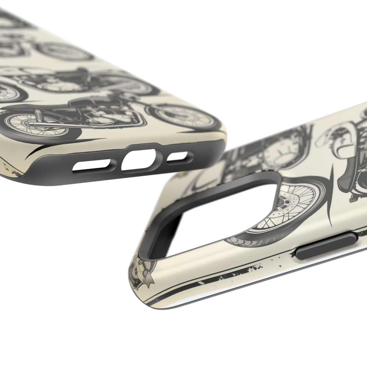 Retro Motorcycle Impact Phone Case — Vintage Cafe Racer Design