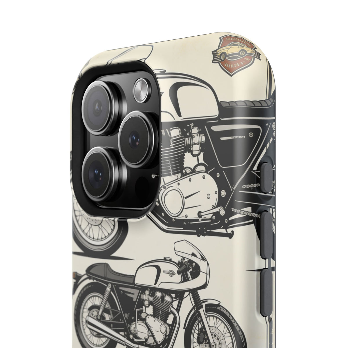 Retro Motorcycle Impact Phone Case — Vintage Cafe Racer Design