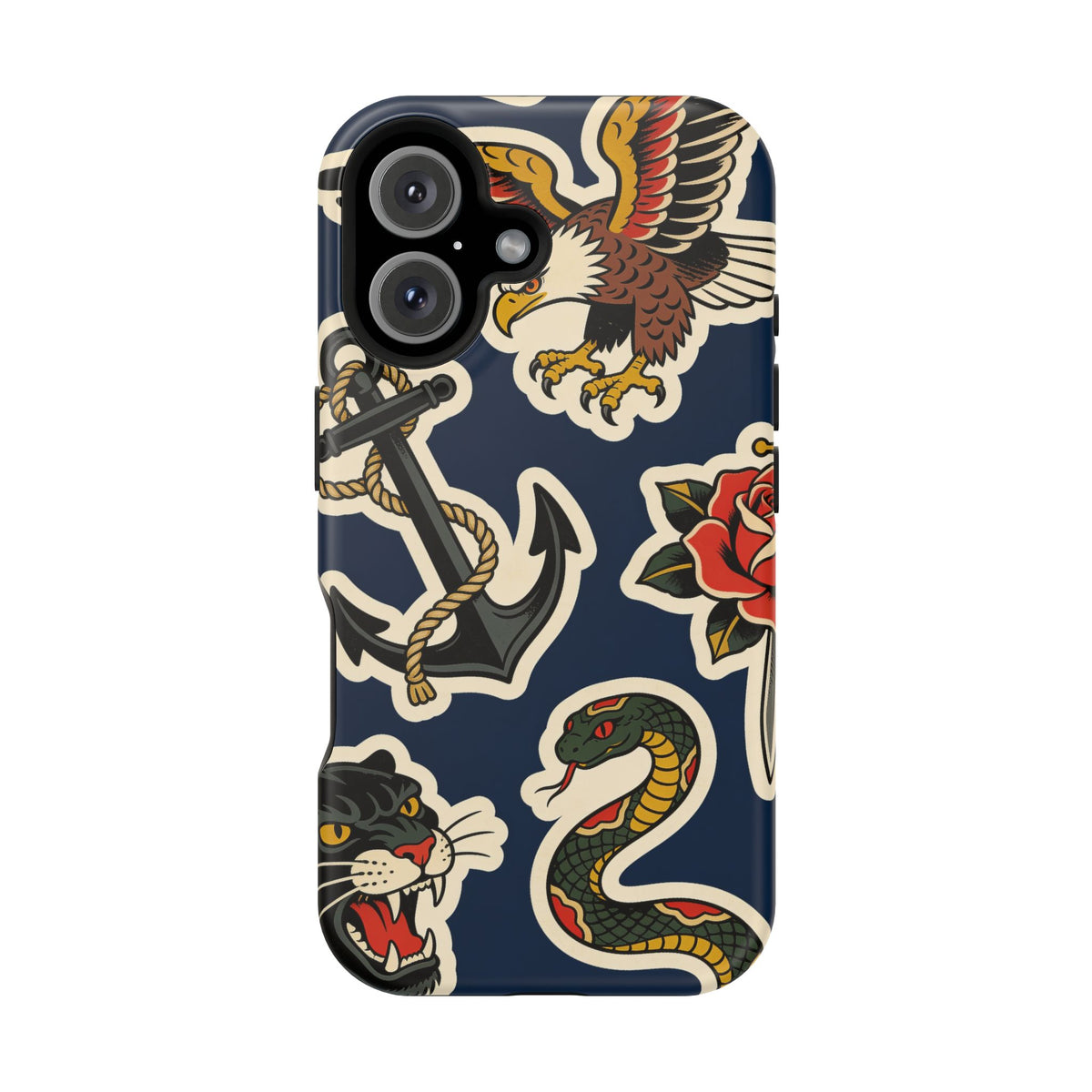 Vintage Tattoo Anchor & Eagle Impact-Resistant Phone Case