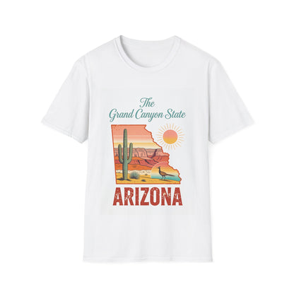 The Grand Canyon State Arizona T-Shirt | Retro Desert Cactus Sun Design