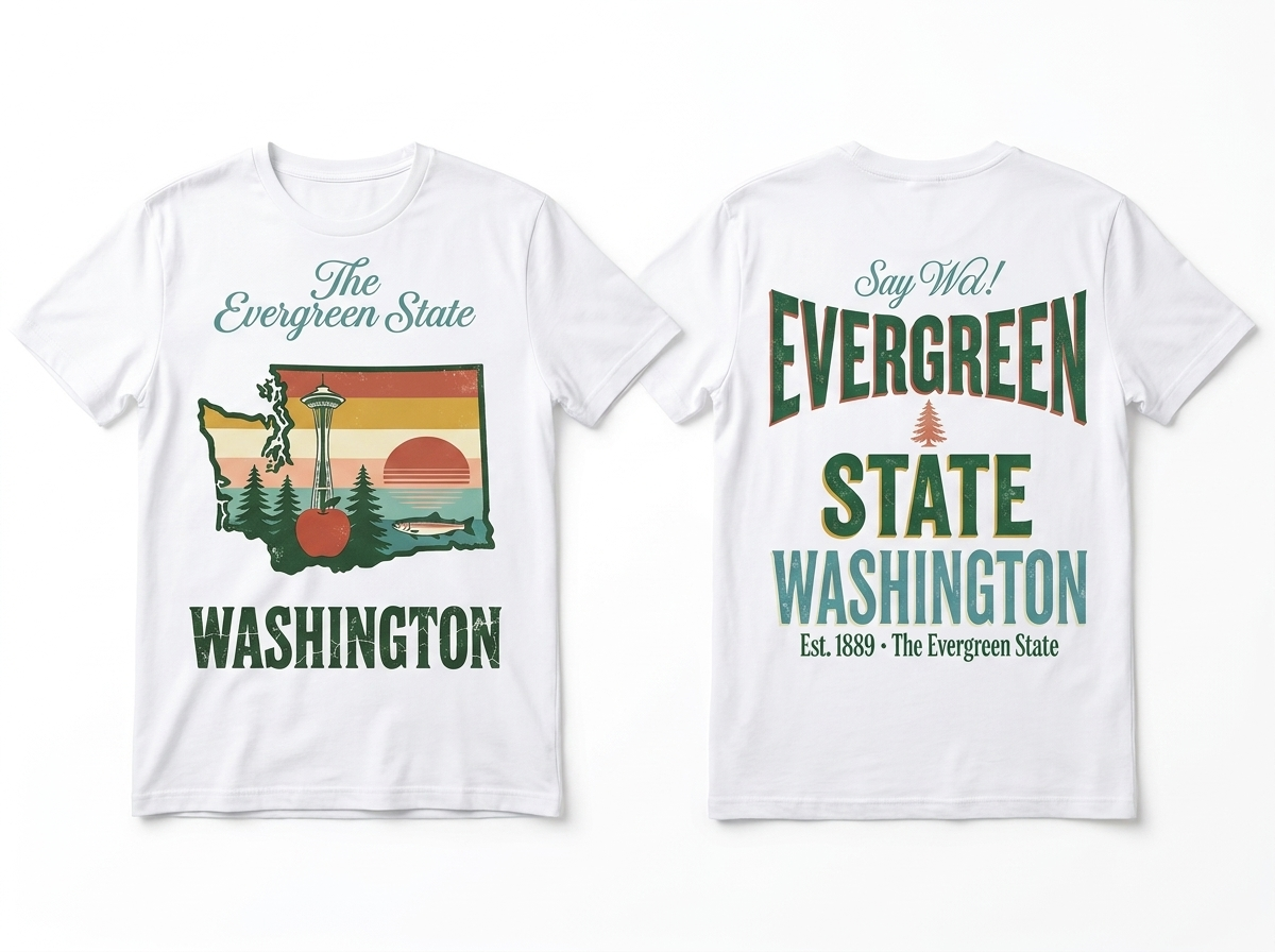 Washington flat lay mockup