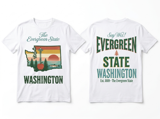 Washington flat lay mockup