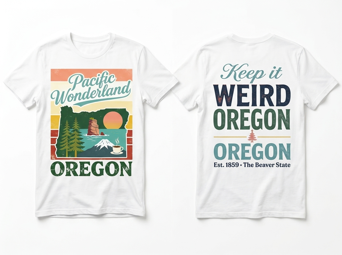 Oregon flat lay mockup