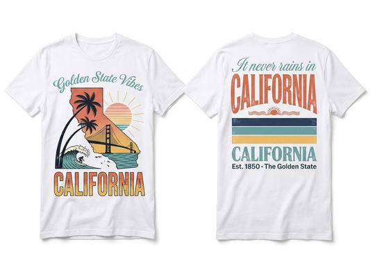 California flat lay mockup