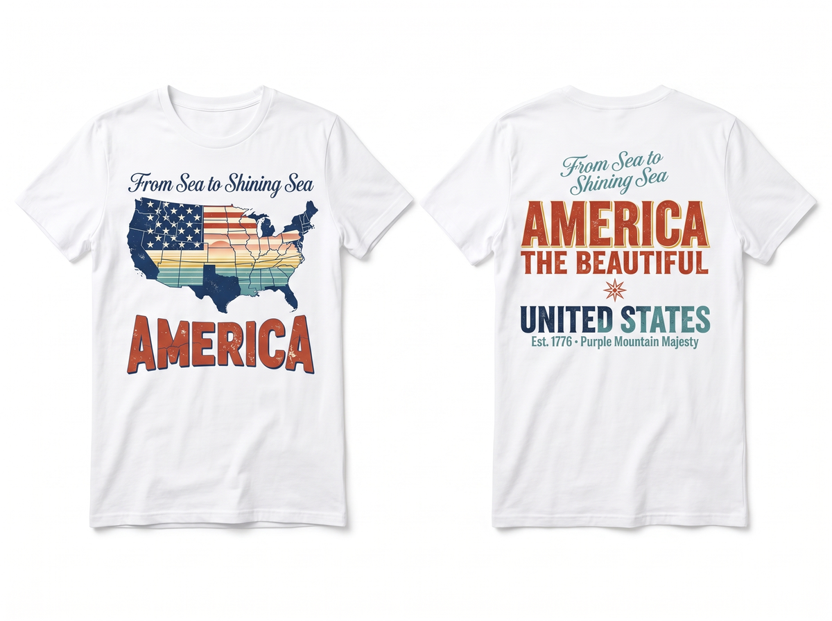 Sea to Shining Sea flat lay mockup
