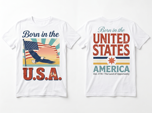 Born in the USA flat lay mockup