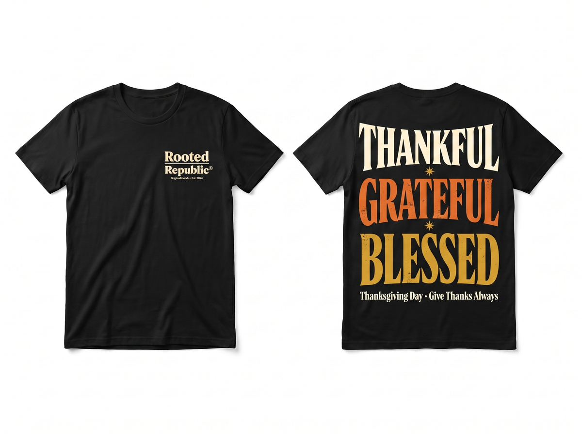 Thankful Grateful Blessed flat lay mockup