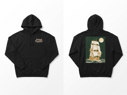 Sailing Ship hoodie flat lay mockup
