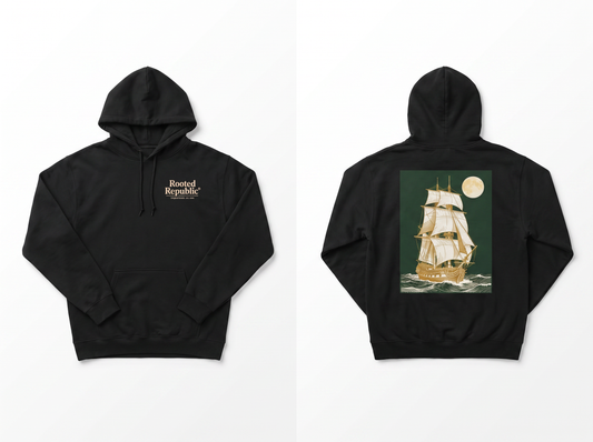 Sailing Ship hoodie flat lay mockup