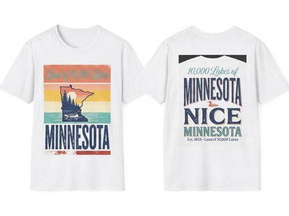 Minnesota tee - front and back flat lay mockup
