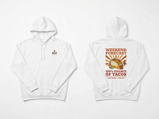 Tacos hoodie - front and back flat lay