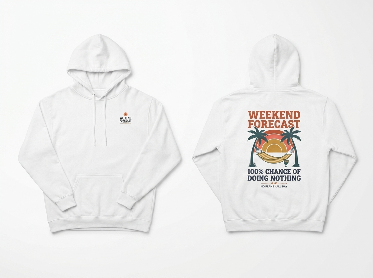 Doing Nothing hoodie - front and back flat lay