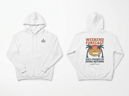 Doing Nothing hoodie - front and back flat lay