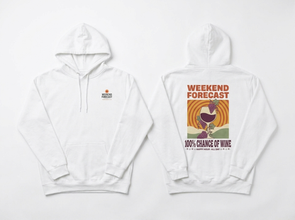Wine hoodie - front and back flat lay