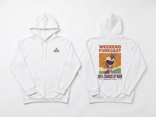 Wine hoodie - front and back flat lay