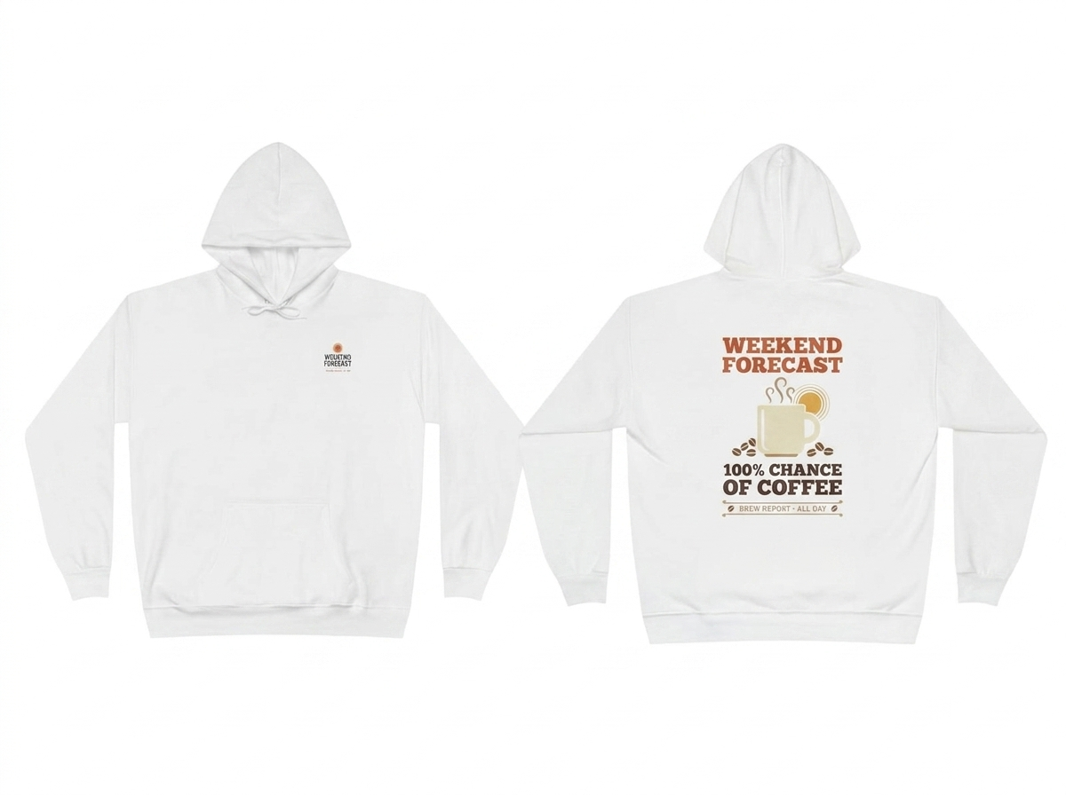 Coffee hoodie - front and back flat lay